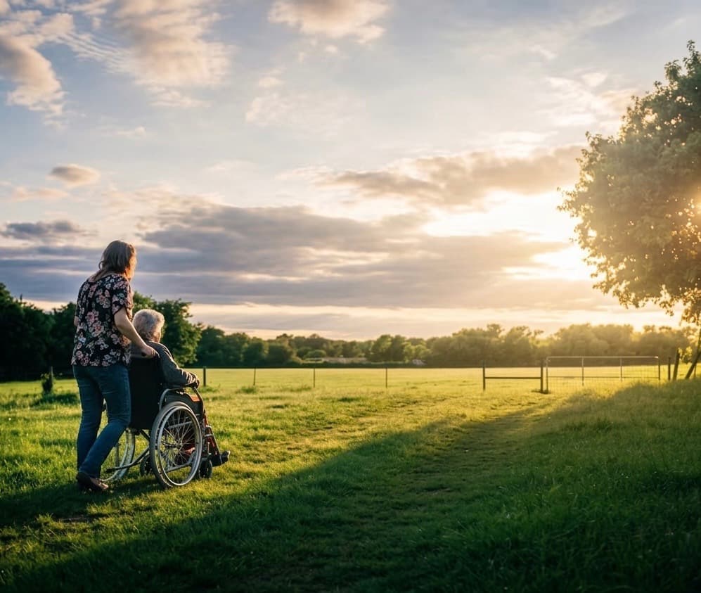 Caregiver with senior client